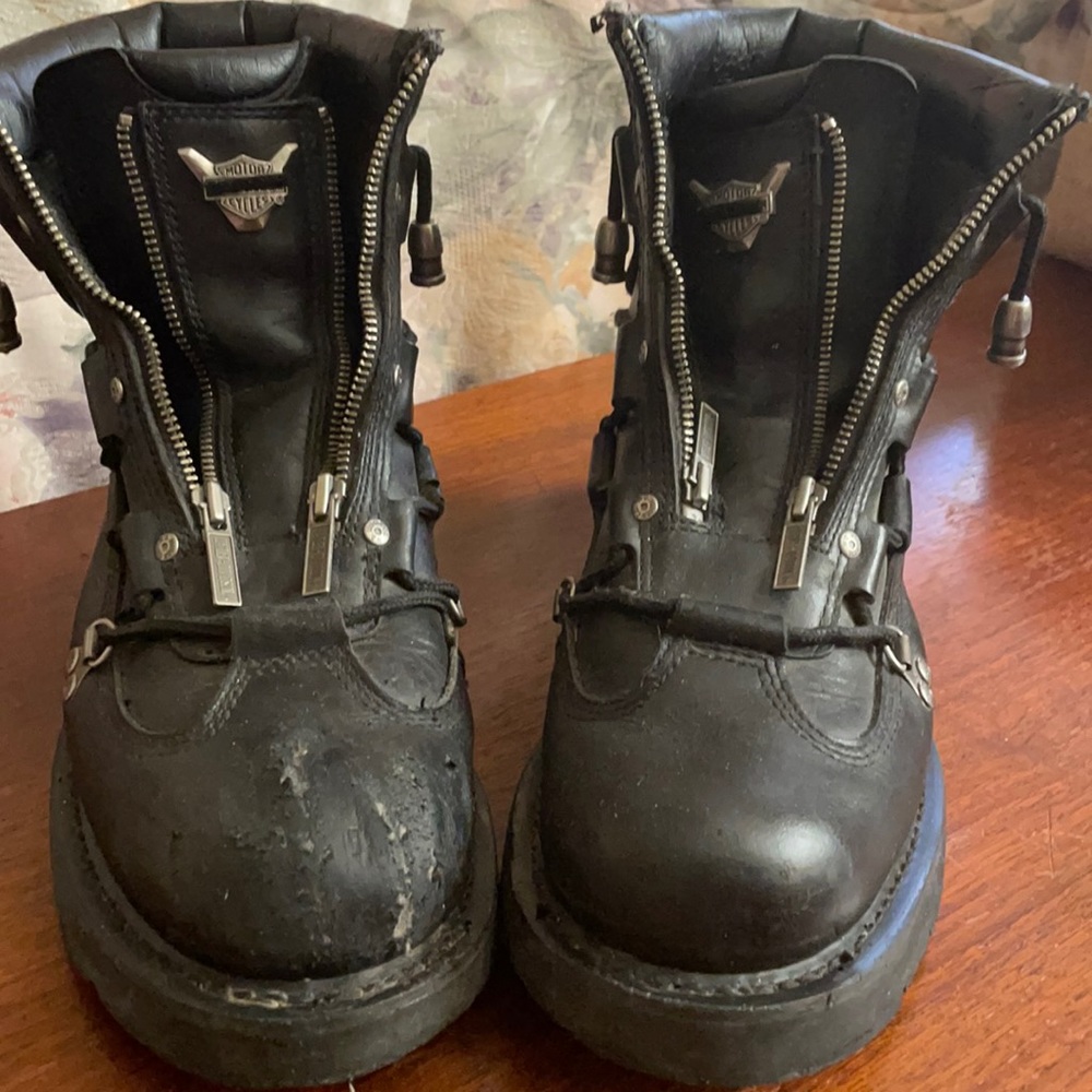 MENS BLACK HARLEY-DAVIDSON LEATHER BOOTS